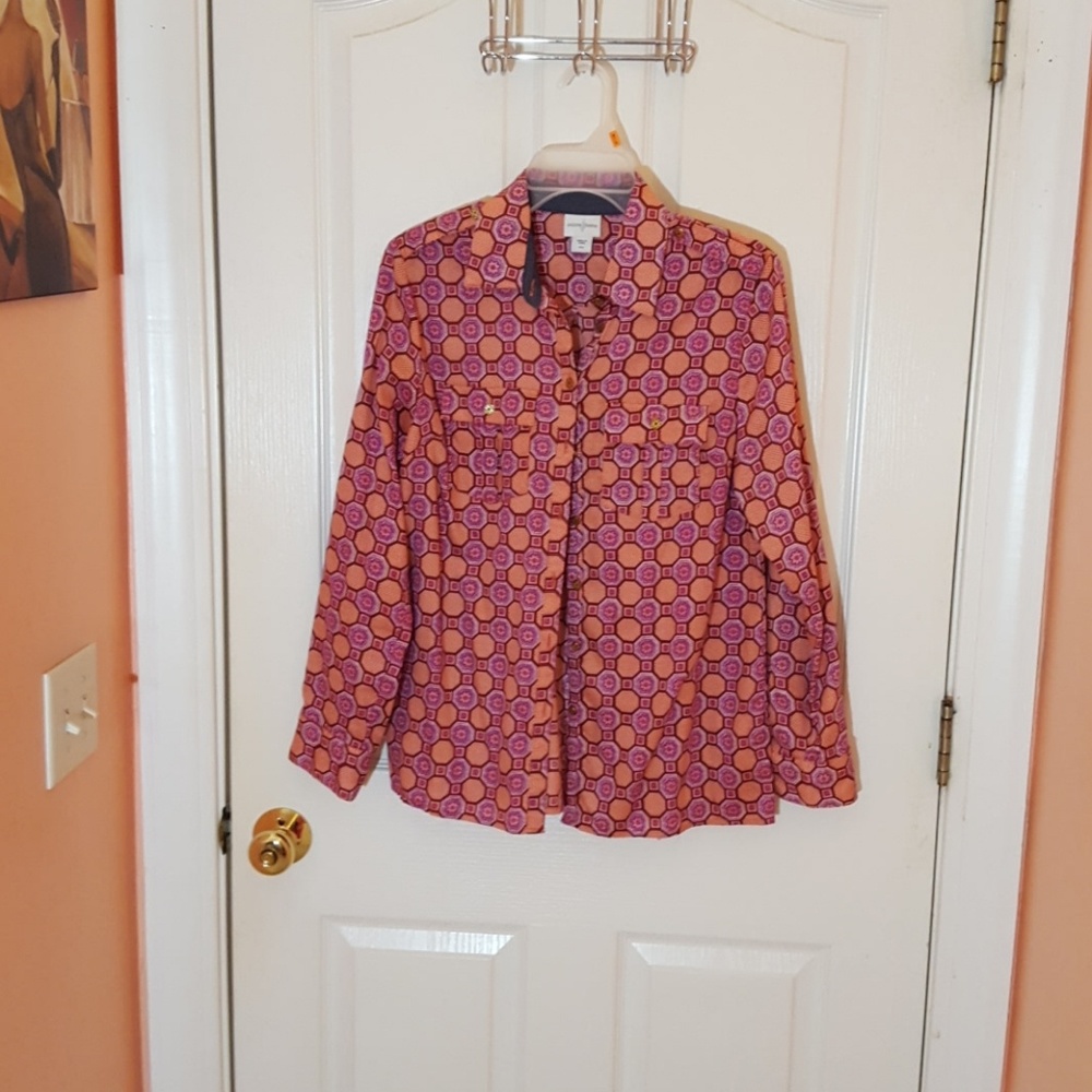 Bright print collared shirt